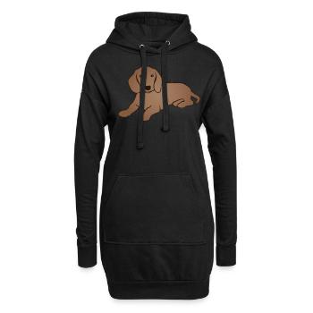 Dackel Dachshund Hund Hundeliebhaber Geschenk - Hoodie-Kleid - Schwarz - Vorne