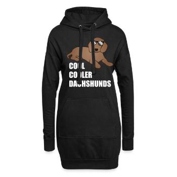 Cool teckel disant chien amoureux cadeau - Sweat-shirt à capuche long Femme - noir - Devant