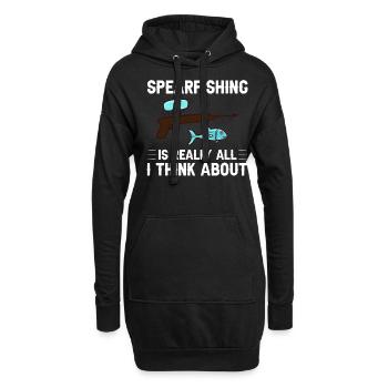 Speerfischen Speerfischer Fische Speer Fischer - Hoodie-Kleid - Schwarz - Vorne