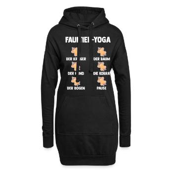 Faultier Yoga - Hoodie-Kleid - Schwarz - Vorne