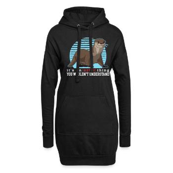 Loutre de mer | Cadeau de loutre - Sweat-shirt à capuche long Femme - noir - Devant