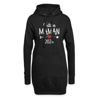 Future Maman 2024 Cadeau Annonce de grossesse - Sweat-shirt à capuche long Femme - noir - Devant