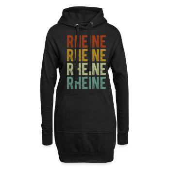 Rheine Stadt Rétro Vintage - Sweat-shirt à capuche long Femme - noir - Devant