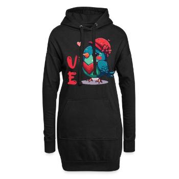 Petite amie, petit ami, homme, partenaire de la Saint-Valentin - Sweat-shirt à capuche long Femme - noir - Devant