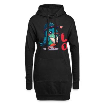Petite amie, petit ami, homme, partenaire de la Saint-Valentin - Sweat-shirt à capuche long Femme - noir - Devant