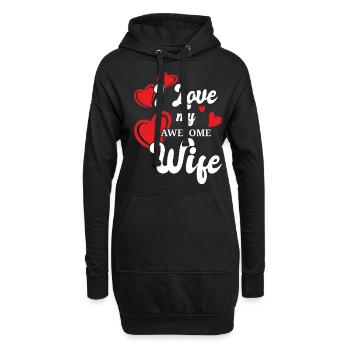 Petite amie, petit ami, homme, partenaire de la Saint-Valentin - Sweat-shirt à capuche long Femme - noir - Devant