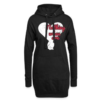 Petite amie, petit ami, homme, partenaire de la Saint-Valentin - Sweat-shirt à capuche long Femme - noir - Devant