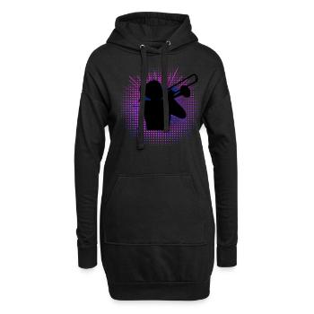 Posaune Musik Posaunist Posaunen - Hoodie-Kleid - Schwarz - Vorne