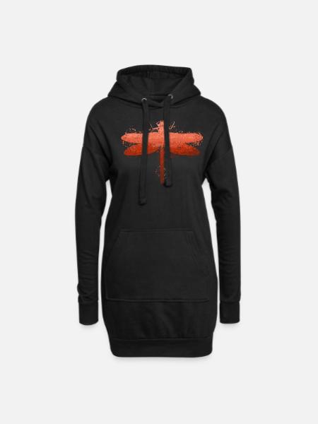 Libelle Libellen - Hoodie-Kleid - Schwarz