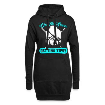 Snowboarders, snowboarders - Sweat-shirt à capuche long Femme - noir - Devant