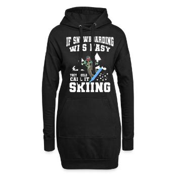 Snowboarder, Snowboarden - Hoodie-Kleid - Schwarz - Vorne