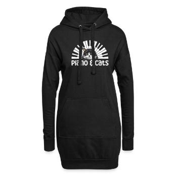 Piano Cat Musiker Pianist Cat Whisperer Kitty - Hoodie-Kleid - Schwarz - Vorne
