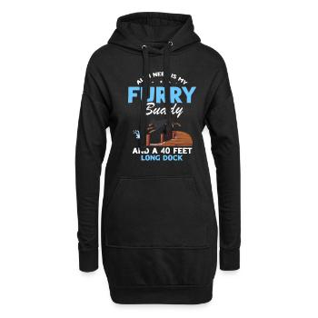 Dock Diving Design für Dog Jumping und Dock Dog - Hoodie-Kleid - Schwarz - Vorne