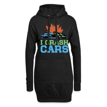 I Crash Cars 6 - Hoodie-Kleid - Schwarz - Vorne