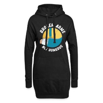 Gebrochene Arme, Nicht Oberarmknochen, Ellbogen, - Hoodie-Kleid - Schwarz - Vorne