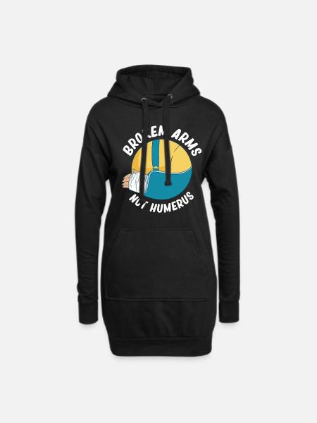 Gebrochene Arme, Nicht Oberarmknochen, Ellbogen, - Hoodie-Kleid - Schwarz