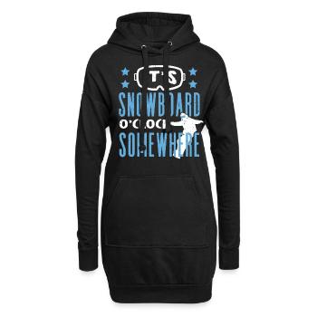 Snowboarders, Vacances snowboard, Matériel de snowboard - Sweat-shirt à capuche long Femme - noir - Devant