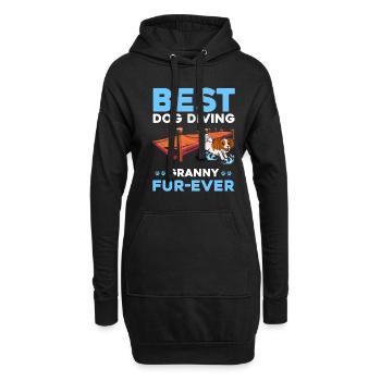 Conception de plongée à quai pour le saut de chien et le chien de quai - Sweat-shirt à capuche long Femme - noir - Devant