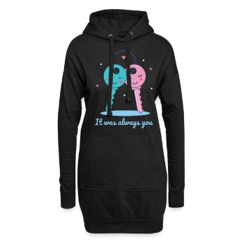 Petite amie, petit ami, homme, partenaire de la Saint-Valentin - Sweat-shirt à capuche long Femme - noir - Devant