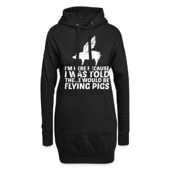 On m’a dit qu’il y aurait des cochons volants 11 - Sweat-shirt à capuche long Femme - noir - Devant