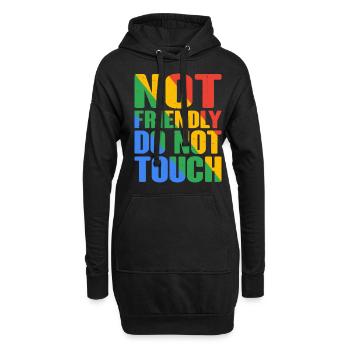 Pas amical, ne touchez pas 17 - Sweat-shirt à capuche long Femme - noir - Devant
