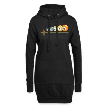 Retro Billard 8 Kugeln - Hoodie-Kleid - Schwarz - Vorne