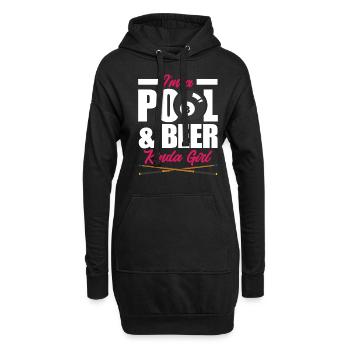 Billard Mädchen Frau Bier Hobby - Hoodie-Kleid - Schwarz - Vorne