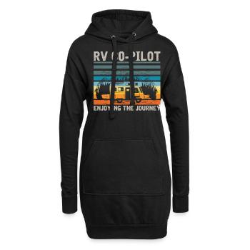 Camping camping-car, VR - Sweat-shirt à capuche long Femme - noir - Devant
