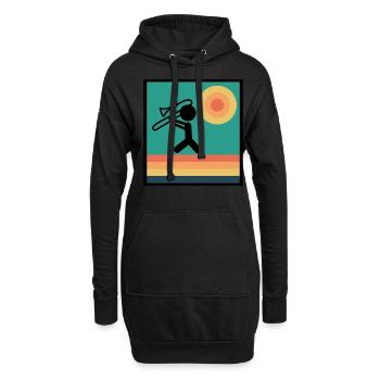 Posaune Posaunist Posaunen - Hoodie-Kleid - Schwarz - Vorne