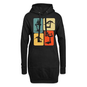 Acro Yoga Retro Acroyoga - Hoodie-Kleid - Schwarz - Vorne