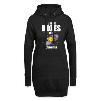 Ich Mag Große Kisten Und Ich Kann Postangestellte - Hoodie-Kleid - Schwarz - Vorne