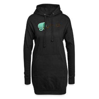 ECG au café Heartbeat - Sweat-shirt à capuche long Femme - noir - Devant
