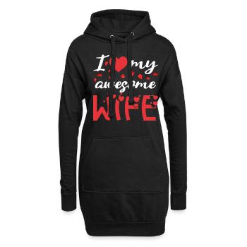 Petite amie, petit ami, homme, partenaire de la Saint-Valentin - Sweat-shirt à capuche long Femme - noir - Devant