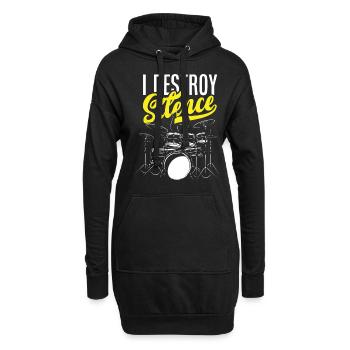 Schlagzeug Schlagzeuger Geschenk - Hoodie-Kleid - Schwarz - Vorne