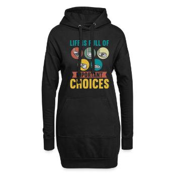 Life is full of important Choices Golfspieler - Hoodie-Kleid - Schwarz - Vorne