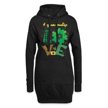 Liebe Oma Shamrock Saint Patrick Tag - Hoodie-Kleid - Schwarz - Vorne