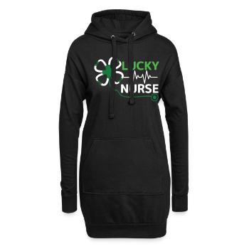Saint Patrick Day Clover Lucky Nurse - Sweat-shirt à capuche long Femme - noir - Devant