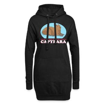 Capybara Maman Capybaras Cadeau - Sweat-shirt à capuche long Femme - noir - Devant