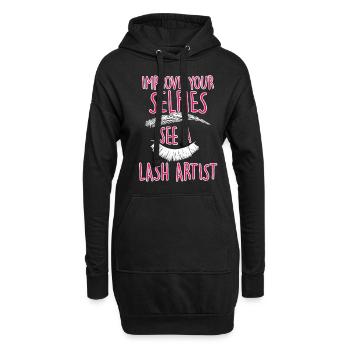 Improve Your Selfies See A Lash Artist 4 - Hoodie-Kleid - Schwarz - Vorne