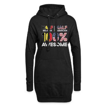 Geboren in Belgien Belgien Amerikanisch USA - Hoodie-Kleid - Schwarz - Vorne