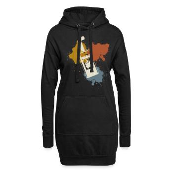 Kamin Ofen Retro Kaminofen - Hoodie-Kleid - Schwarz - Vorne