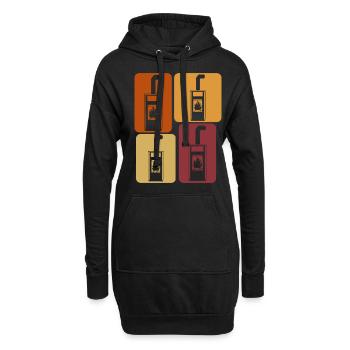 Kamin Ofen Brennholz Retro Kaminofen - Hoodie-Kleid - Schwarz - Vorne