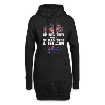 Geboren Australien Australien Amerikanisch USA - Hoodie-Kleid - Schwarz - Vorne