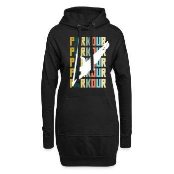 Lustiges Parkourläufer Freerunner Geschenk - Hoodie-Kleid - Schwarz - Vorne
