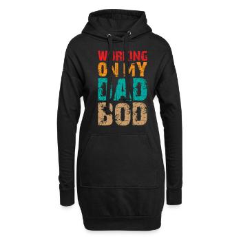 Papa Blague Pun Saying - Travailler sur mon papa Bod - Sweat-shirt à capuche long Femme - noir - Devant