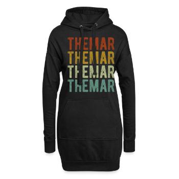 Themar City Rétro Vintage - Sweat-shirt à capuche long Femme - noir - Devant