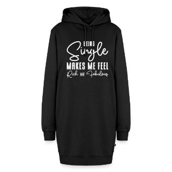 Single Beziehungsstatus Fabulous Rich Single - Hoodie-Kleid - Schwarz - Vorne