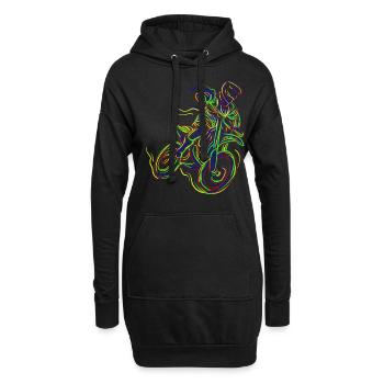 Motocross Line Art Dessin au trait à main levée - Sweat-shirt à capuche long Femme - noir - Devant