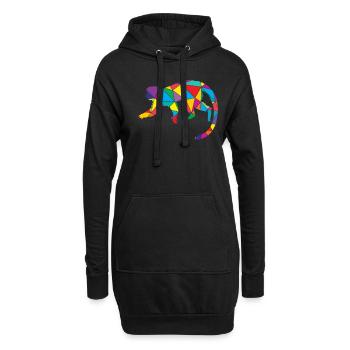 Affe Polygon Low Poly Wild Animal - Hoodie-Kleid - Schwarz - Vorne