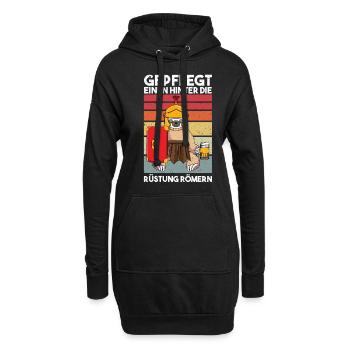 Gepflegt Einen Hinter Die Rüstung Römern - Hoodie-Kleid - Schwarz - Vorne